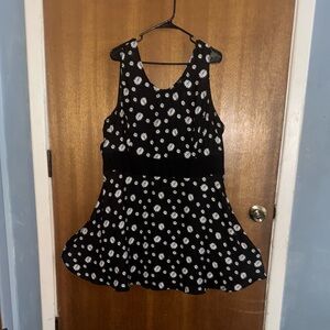 BB Dakota by Steve Madden Fit & Flare  Black Mini Dress with White Daisies